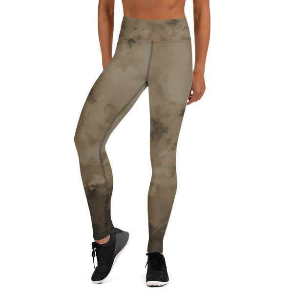 Brown Abstract Yoga Leggings