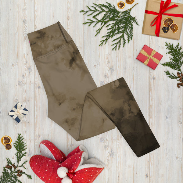 Brown Abstract Yoga Leggings