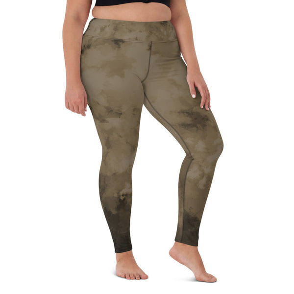 Brown Abstract Yoga Leggings