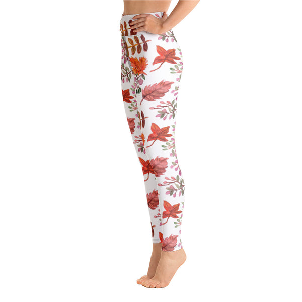 Fall Leaves Floral Yoga Leggings