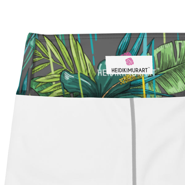 Grey Tropical Yoga Leggings
