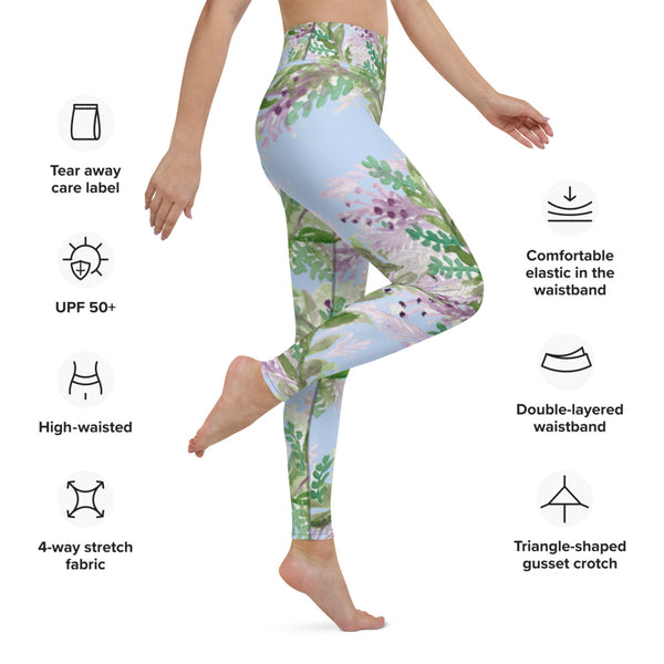 Light Blue Lavender Yoga Leggings