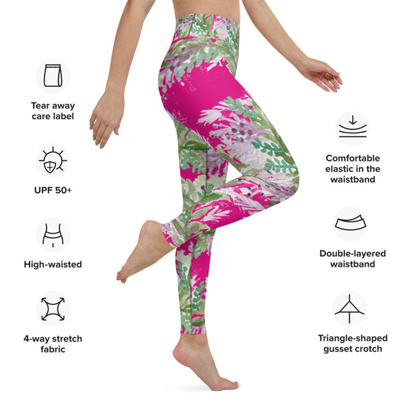 Hot Pink Lavender Yoga Leggings
