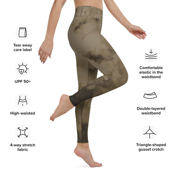 Brown Abstract Yoga Leggings