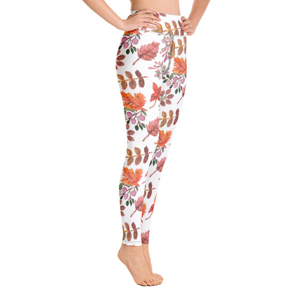 Fall Leaves Floral Yoga Leggings