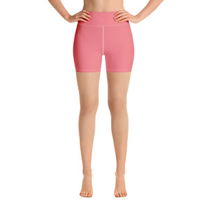 Peach Pink Yoga Shorts-Heidikimurart Limited -XS-Heidi Kimura Art LLC Peach Pink Yoga Shorts, Pastel Solid Color Women's Best Short Tights Workout Gym Tights, Premium Quality Women's High Waist Spandex Fitness Workout Yoga Shorts, Yoga Tights, Fashion Gym Quick Drying Short Pants With Pockets - Made in USA/EU/MX (US Size: XS-XL) Yoga Bottoms, Yoga Clothes, Activewewar, Best Women's Yoga Shorts, Women's Athletic Shorts, Running, Workout, Yoga Tights