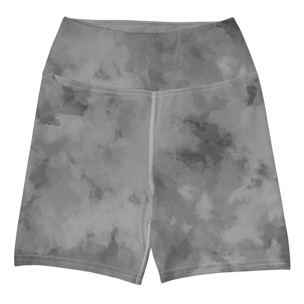 Gray Abstract Yoga Shorts