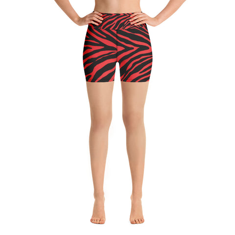 Red Zebra Yoga Shorts