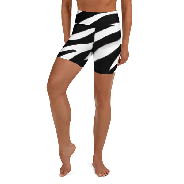 Zebra Print Women's Yoga Shorts