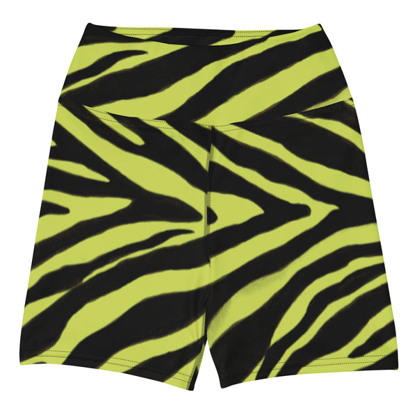 Yellow Zebra Print Yoga Shorts