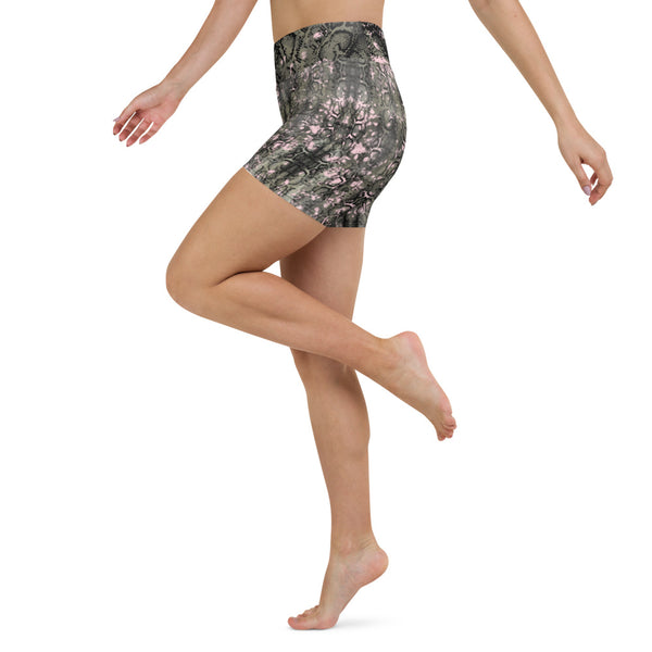 Green Snakeprint Women's Yoga Shorts