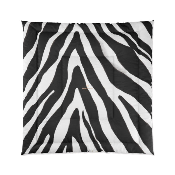 Zebra Animal Print Comforter Blanket for Queen/Full/Twin/King Size Bed-Made in USA-Comforter-88x88 (Queen Size)-Heidi Kimura Art LLC