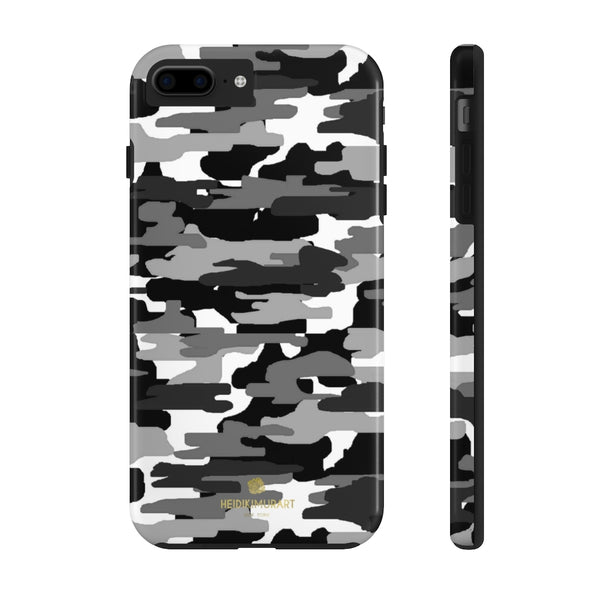 Grey Camo Print iPhone Case, Case Mate Tough Samsung Galaxy Phone Cases-Phone Case-Printify-iPhone 7 Plus, iPhone 8 Plus Tough-Heidi Kimura Art LLC
