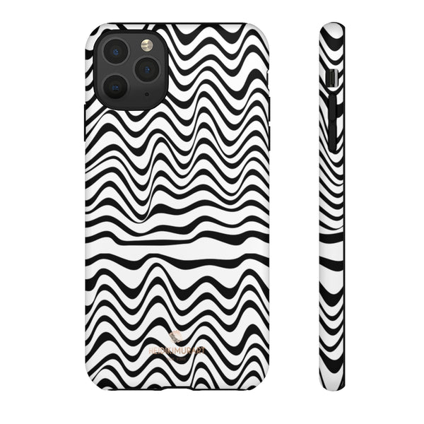 Wavy Black White Tough Cases-Phone Case-Printify-iPhone 11 Pro Max-Matte-Heidi Kimura Art LLC