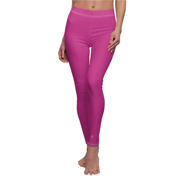 Hot Pink Color Casual Leggings
