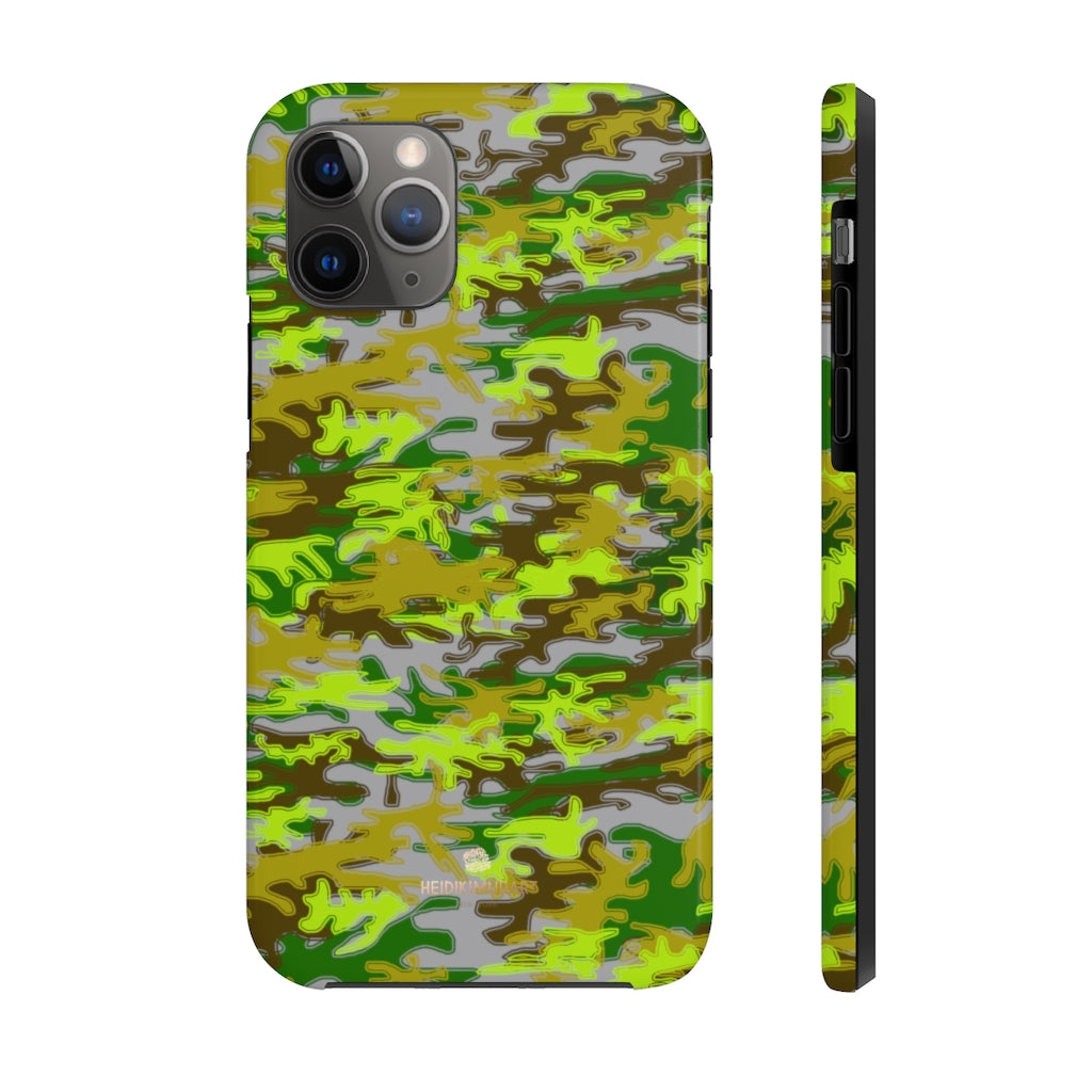 Gray Green Camo iPhone Case, Case Mate Tough Samsung Galaxy Phone Cases-Phone Case-Printify-iPhone 11 Pro-Heidi Kimura Art LLC Grey Green Camo iPhone Case, Camouflage Army Military Print Sexy Modern Designer Case Mate Tough Phone Case For iPhones and Samsung Galaxy Devices-Printed in USA