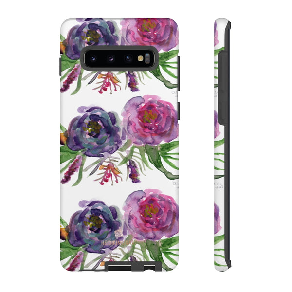 Pink Floral Print Phone Case, Roses Tough Designer Phone Case -Made in USA-Phone Case-Printify-Samsung Galaxy S10 Plus-Matte-Heidi Kimura Art LLC