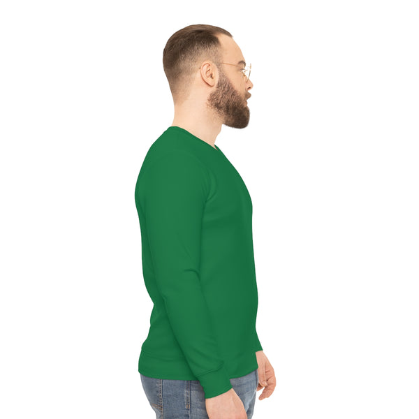 Dark Green Color Lightweight Men's Sweatshirt, Solid Color Men's Shirt