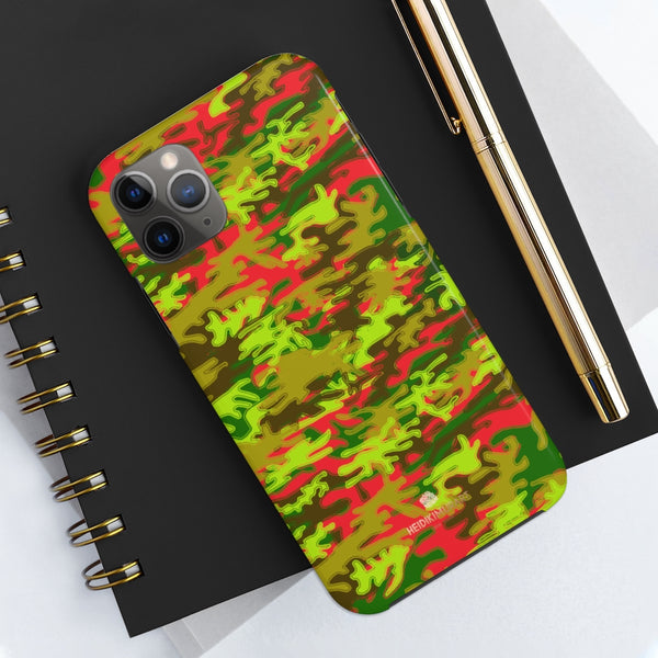 Red Green Camo iPhone Case, Case Mate Tough Samsung Galaxy Phone Cases-Phone Case-Printify-Heidi Kimura Art LLC
