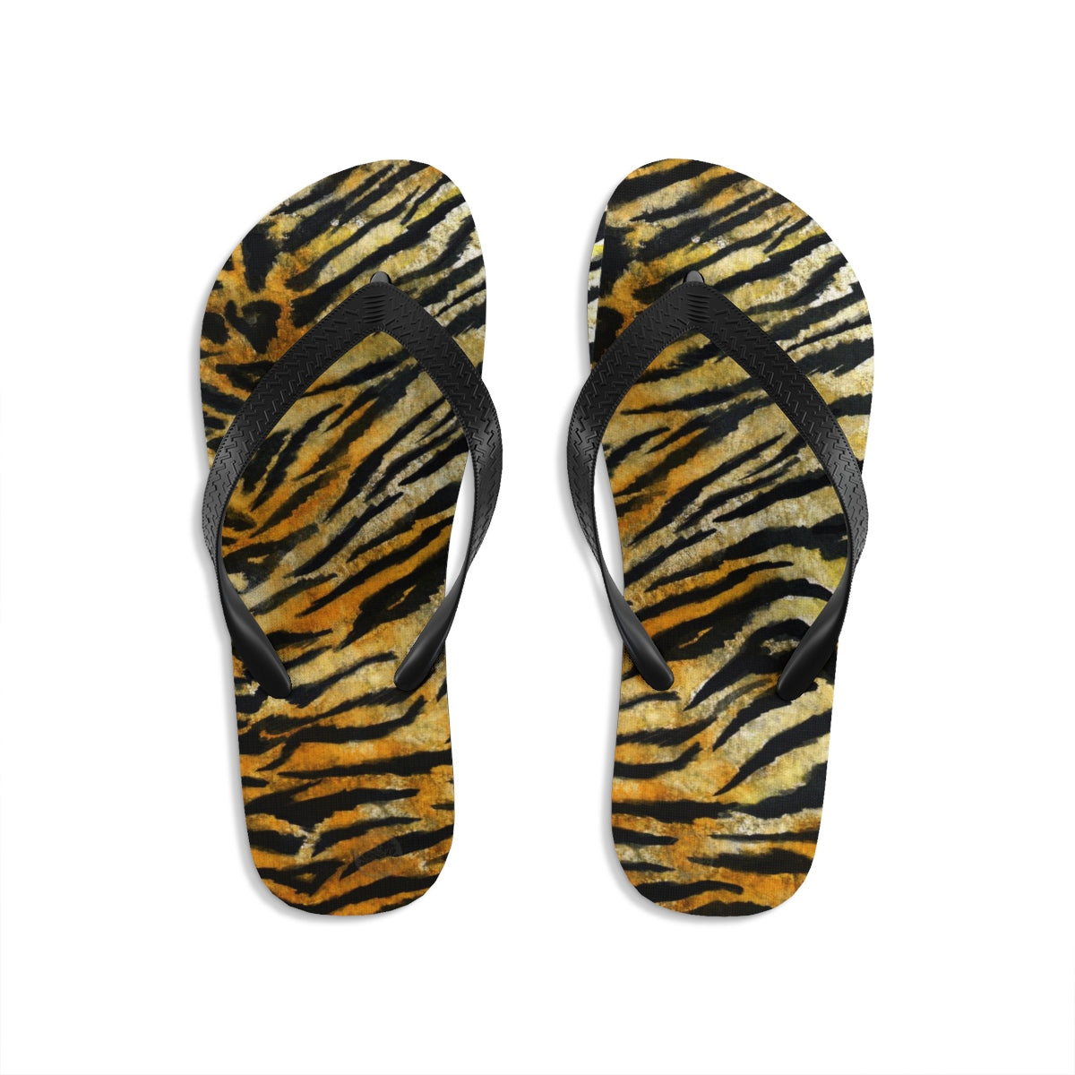 Cute Orange Tiger Flip Flops Stripe Print Animal Print Designer