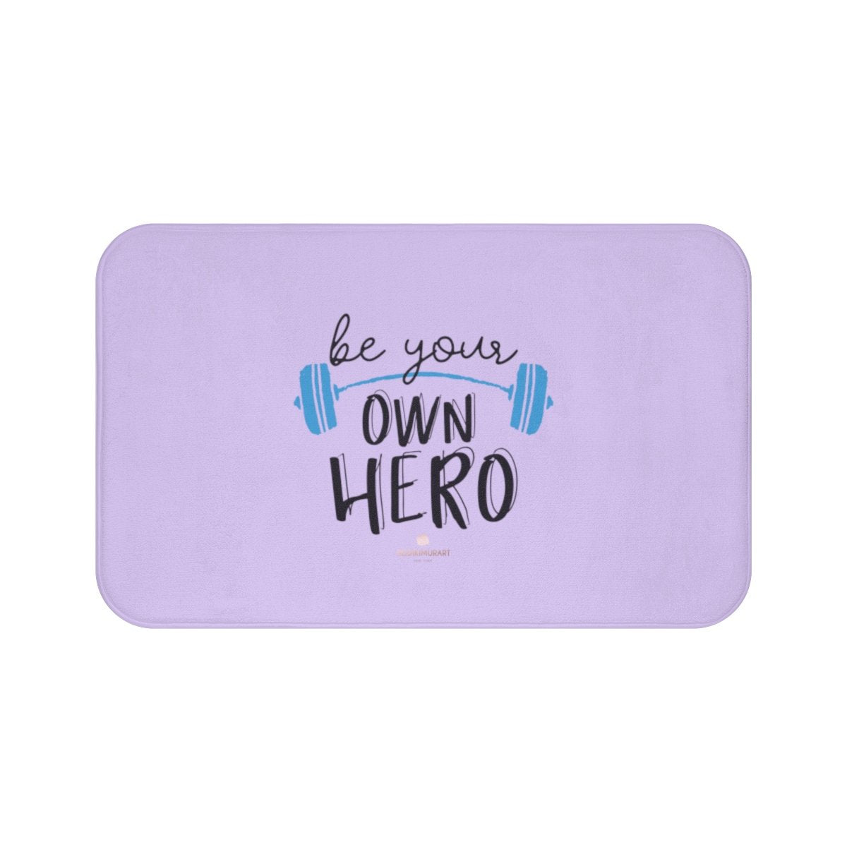 Light Purple "Be Your Own Hero" Inspirational Quote Microfiber Bath Mat- Printed in USA-Bath Mat-Large 34x21-Heidi Kimura Art LLC