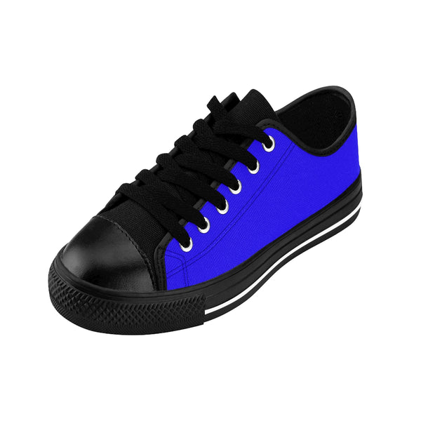Deep Blue Sky Solid Color Designer Men's Running Low Top Sneakers Tennis Shoes-Men's Low Top Sneakers-Heidi Kimura Art LLC Deep Blue Men's Sneakers, Deep Blue Sky Solid Color Designer Men's Running Low Top Sneakers Tennis Shoes (US Size: 7-14)