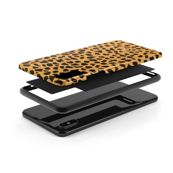 Brown Leopard Print Phone Case, Animal Print Case Mate Tough Phone Cases-Made in USA - Heidikimurart Limited 