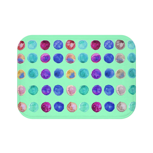 Polka Dot Print Colorful Cute Best Designer Bathroom Premium Bath Mat - Made in USA-Bath Mat-Small 24x17-Heidi Kimura Art LLC