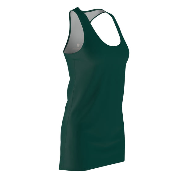 Emerald Green Color Classic Women's Long Sleeveless Premium Racerback Dress - Made in USA-Women's Sleeveless Dress-Heidi Kimura Art LLC