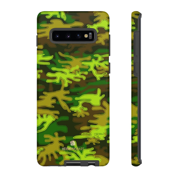 Green Camouflage Phone Case, Army Military Print Tough Designer Phone Case -Made in USA-Phone Case-Printify-Samsung Galaxy S10 Plus-Glossy-Heidi Kimura Art LLC