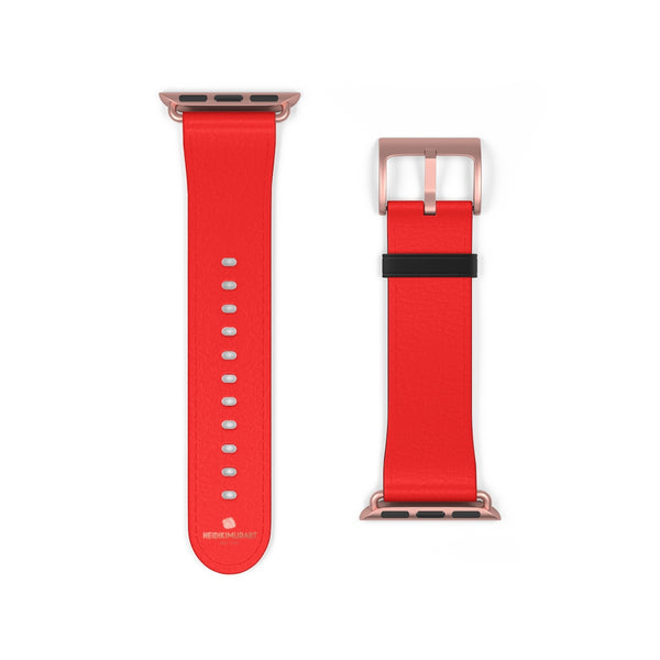 Hot Red Solid Color 38mm/42mm Watch Band Strap For Apple Watches- Made in USA-Watch Band-38 mm-Rose Gold Matte-Heidi Kimura Art LLC