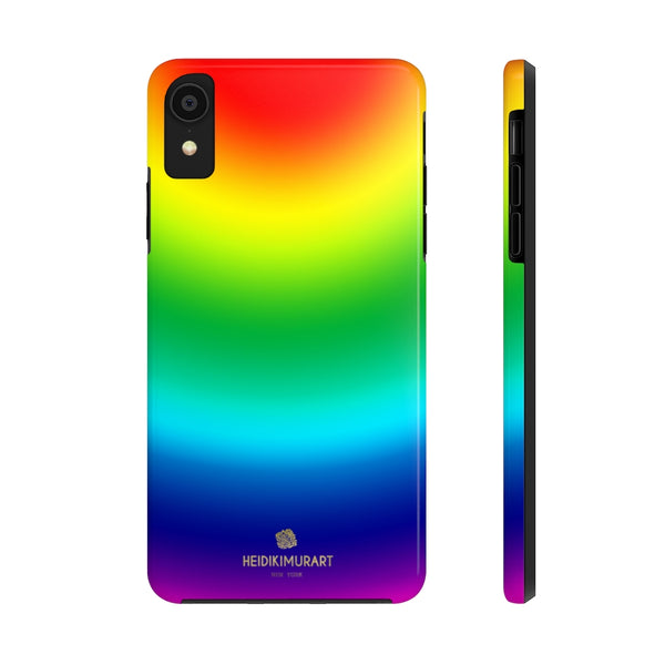 Rainbow Gay Pride iPhone Case, Ombre Desisgner Case Mate Tough Phone Cases-Phone Case-Printify-iPhone XR-Heidi Kimura Art LLC