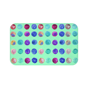 Polka Dot Print Colorful Cute Best Designer Bathroom Premium Bath Mat - Made in USA-Bath Mat-Large 34x21-Heidi Kimura Art LLC