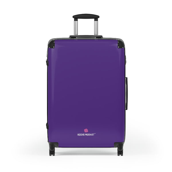 Dark Purple Solid Color Suitcases, Modern Simple Minimalist Designer Suitcase Luggage (Small, Medium, Large) Unique Cute Spacious Versatile and Lightweight Carry-On or Checked In Suitcase, Best Personal Superior Designer Adult's Travel Bag Custom Luggage - Gift For Him or Her - Made in USA/ UK