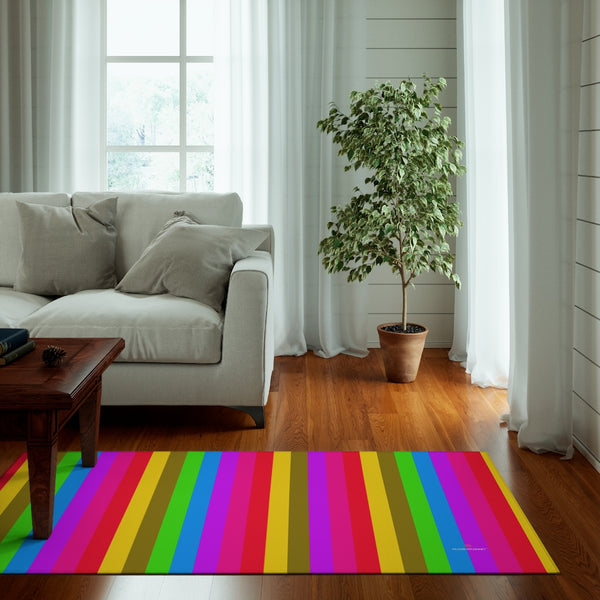 Rainbow Striped Print Dornier Rug