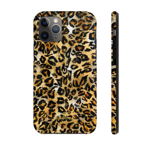 Brown Leopard Animal Print Designer Case Mate Tough Phone Cases-Made in USA - Heidikimurart Limited 