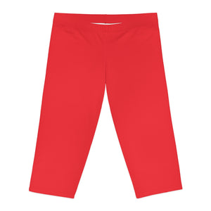 Red Plus Size Capri Leggings
