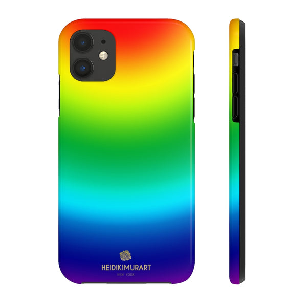 Rainbow Gay Pride iPhone Case, Ombre Desisgner Case Mate Tough Phone Cases-Phone Case-Printify-iPhone 11-Heidi Kimura Art LLC