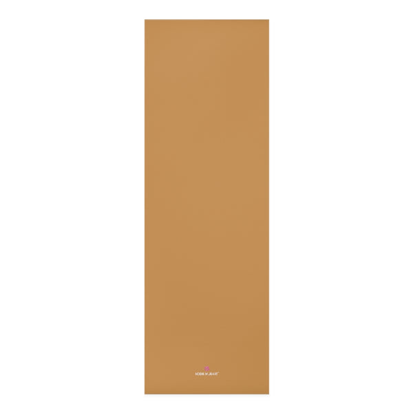 Beige Foam Yoga Mat, Solid Brown Beige Color Modern Minimalist Print Best Fashion Stylish Lightweight 0.25" thick Best Designer Gym or Exercise Sports Athletic Yoga Mat Workout Equipment - Printed in USA (Size: 24″x72")