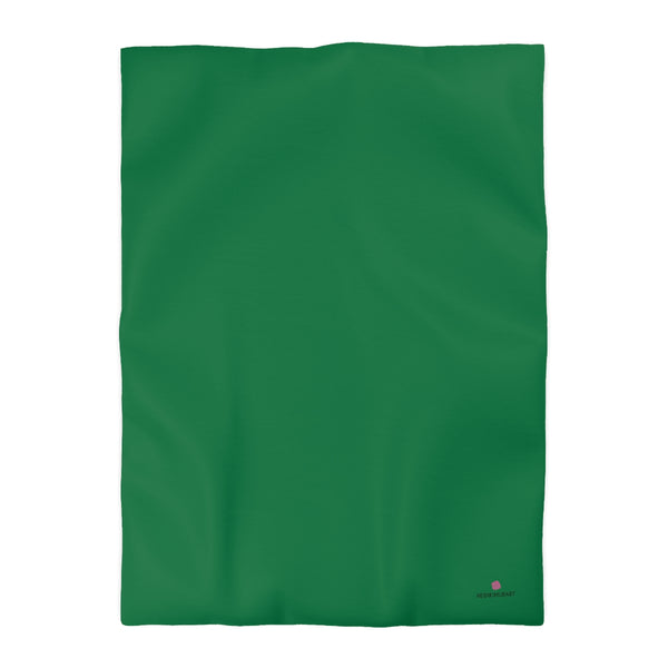 Dark Green Color Duvet Cover,  Solid Color Best Microfiber Duvet Cover