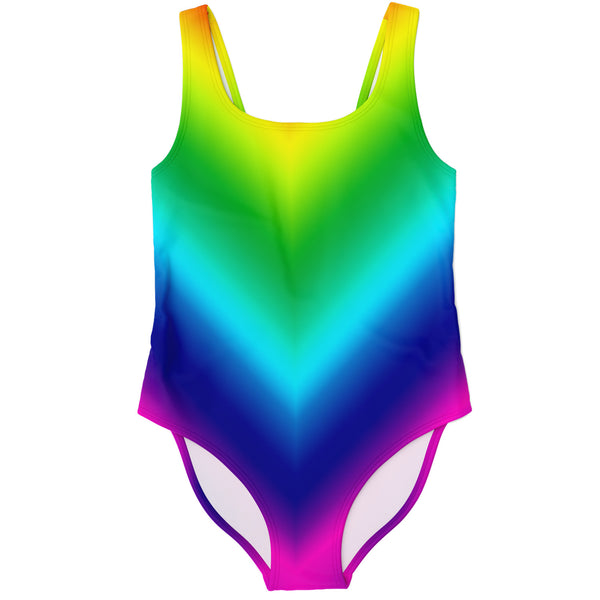 Rainbow Ombre Swimsuit For Ladies-One-Piece Swimsuit - AOP-Subliminator-XS-Heidi Kimura Art LLC