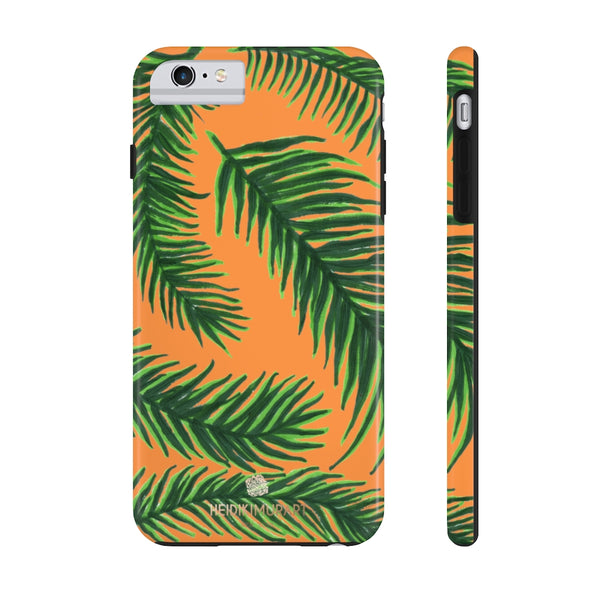 Orange Tropical Print Phone Case, Palm Leaf Case Mate Tough Phone Cases-Made in USA - Heidikimurart Limited 