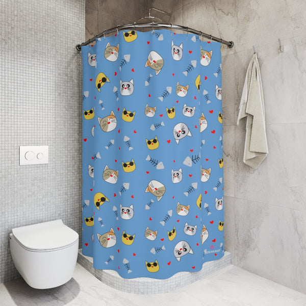 Cat Print Polyester Shower Curtain