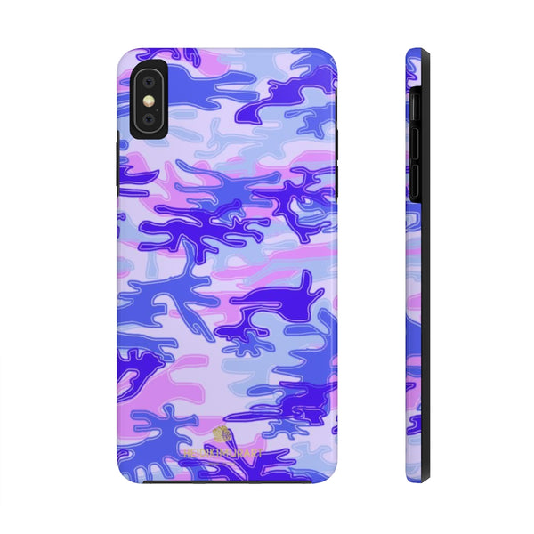 Purple Pink Camo Print iPhone Case, Army Camoflage Case Mate Tough Phone Cases-Phone Case-Printify-iPhone XS MAX-Heidi Kimura Art LLC