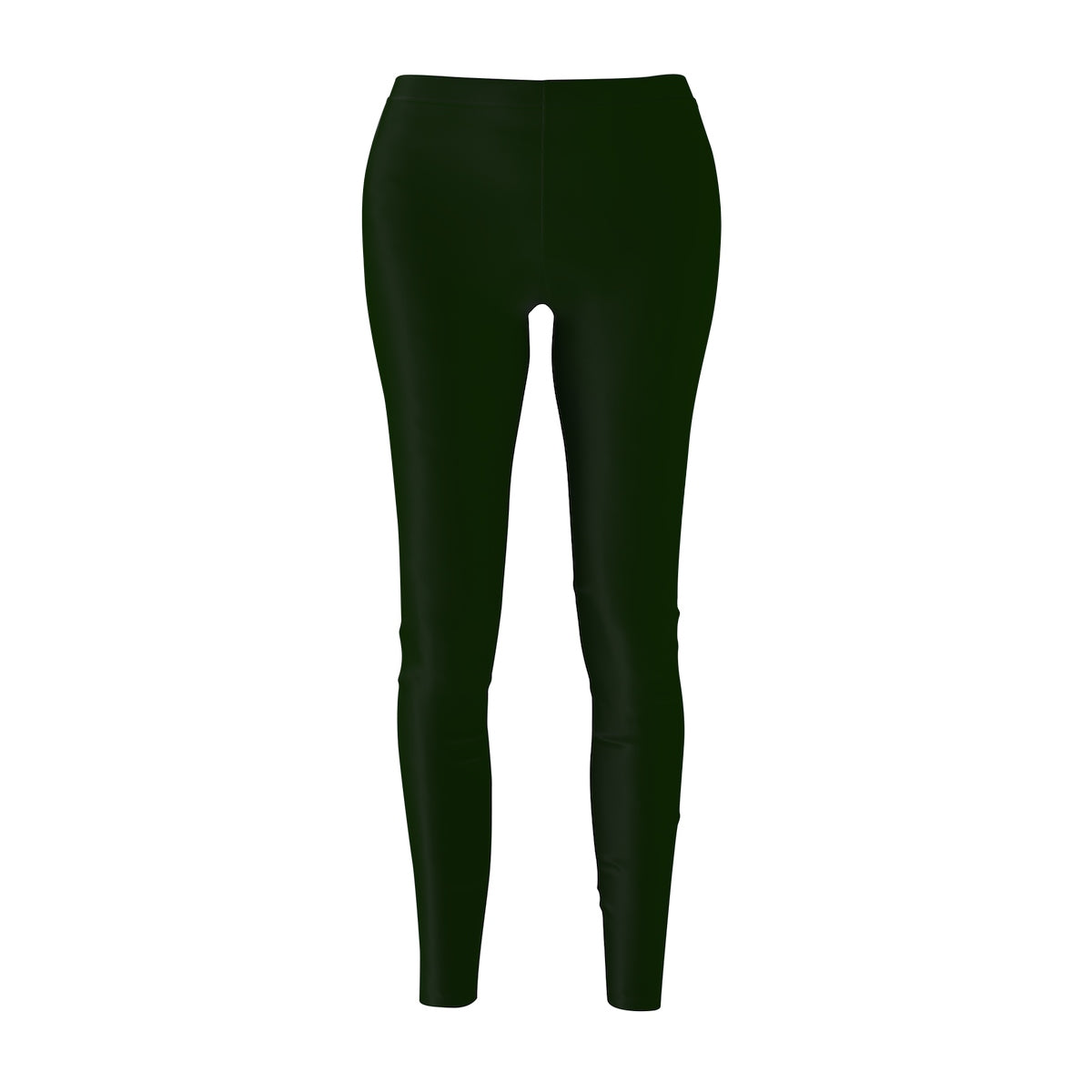 Basil Green Women's Casual Leggings, Classic Solid Color Print Best Tights - Made in USA-Casual Leggings-M-Heidi Kimura Art LLC