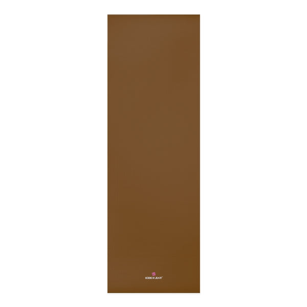 Dark Brown Foam Yoga Mat, Solid Earth Brown Color Modern Minimalist Print Best Fashion Stylish Lightweight 0.25" thick Best Designer Gym or Exercise Sports Athletic Yoga Mat Workout Equipment - Printed in USA (Size: 24″x72")
