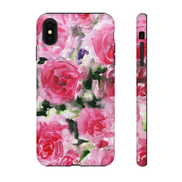 Pink Rose Floral Tough Cases, Roses Flower Print Best Designer Phone Case-Made in USA-Phone Case-Printify-iPhone XS MAX-Matte-Heidi Kimura Art LLC