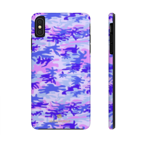 Cute Purple Camo iPhone Case, Pink Army Camouflage Case Mate Tough Phone Cases-Phone Case-Printify-iPhone XS MAX-Heidi Kimura Art LLC