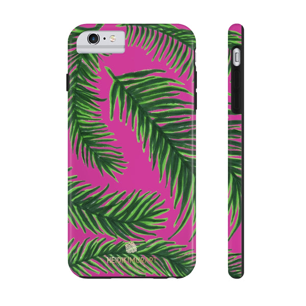 Hot Pink Tropical Print Phone Case, Palm Leaf Case Mate Tough Phone Cases-Made in USA - Heidikimurart Limited 