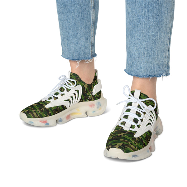 Green Camo Mesh Sneakers, Best Military Army Camo Print Breathable Mesh Sneakers For Women (US Size: 5.5-12)&nbsp;Mesh Athletic Shoes, Womens Mesh Shoes, Mesh Shoes&nbsp;Women,&nbsp;Women's Classic Low Top Mesh Sneaker,&nbsp;Women's Breathable Mesh Shoes, Mesh Sneakers Casual Shoes For Ladies&nbsp;